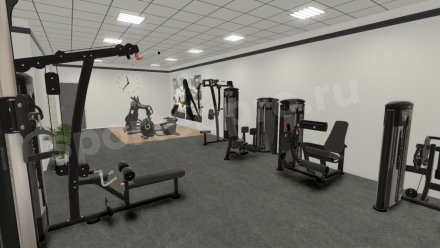 Расстановка зала тренажерного на 100 кв.м.