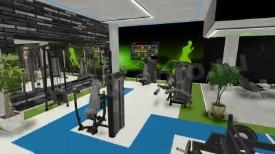 3D расстановка спортивного зала 450 кв.м.