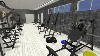 3D-расстановка корпоративных спортивных залов и спортзалов в учебных заведених на 90 кв.м.