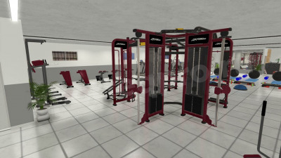 3D расстановка спортивного зала площадью 370 кв.м.