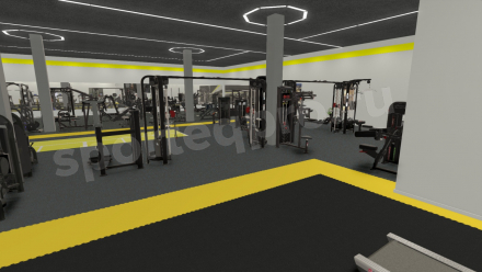 Расстановка тренажерного зала на 1400 кв.м.