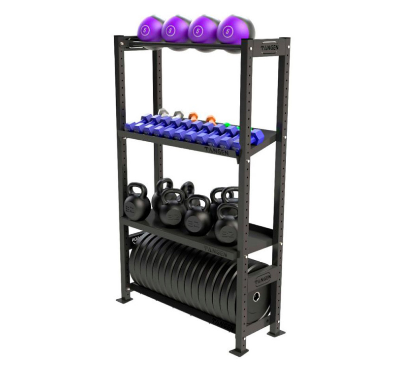 Стеллаж модульный для хранения  гантелей,  мячей, дисков и гирь 1250×480×1960 мм ЗС-228