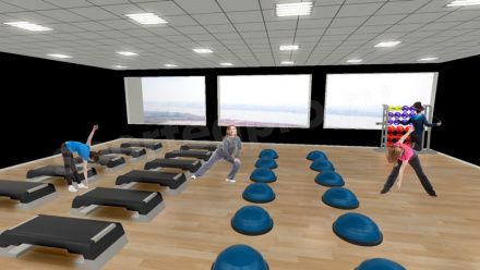 3D визуализация фитнес-клуба площадью 900 кв. м.