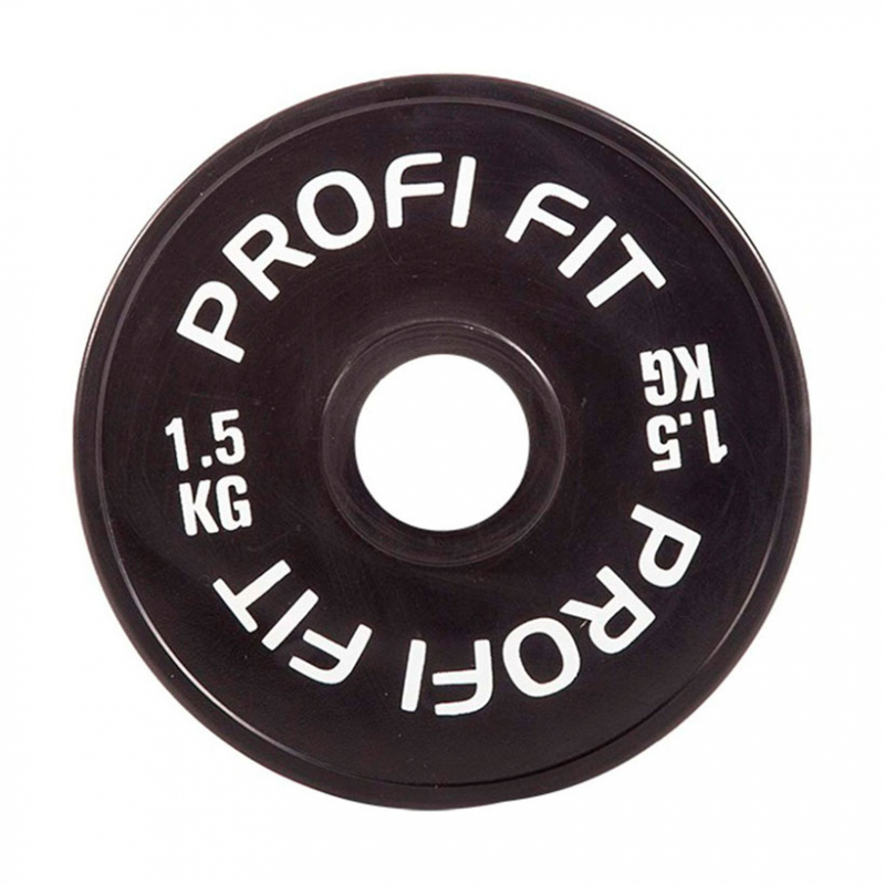 Диск для штанги 1,5 кг 51 мм каучуковый черный PROFI-FIT