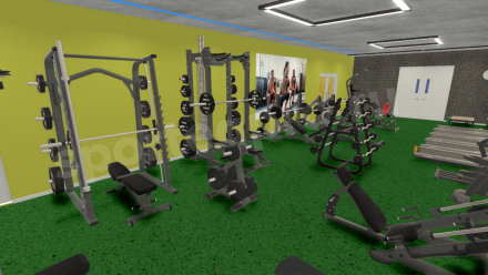 3D расстановка спортивного зала 246 кв.м.