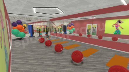 3D расстановка спортивного зала 246 кв.м.