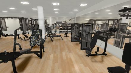 3D визуализация фитнес-клуба площадью 260 кв. м.