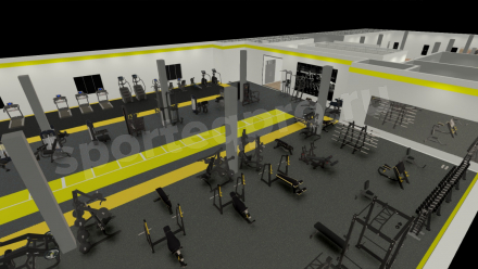 Расстановка тренажерного зала на 1400 кв.м.