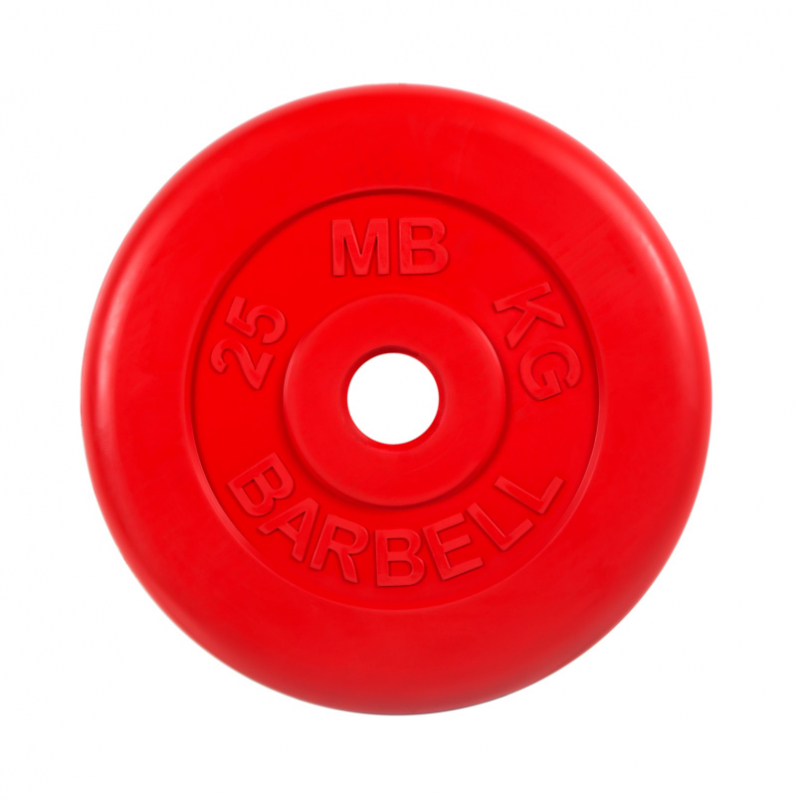 Диск обрезиненный "Стандарт" 25 кг 51 мм красный MB Barbell MB-PltC51-25