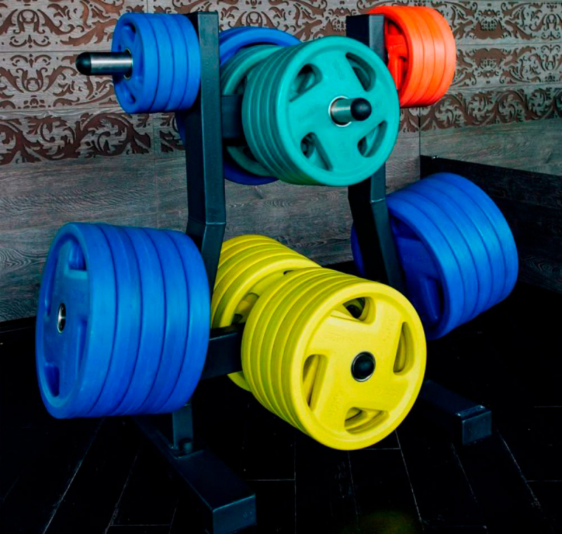 Диск для штанги обрезиненный 25 кг 51 мм красный ЗС-755