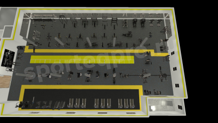 Расстановка тренажерного зала на 1400 кв.м.