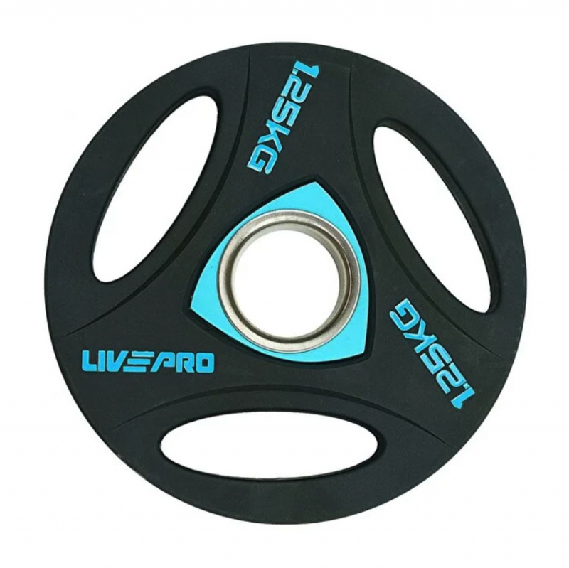 Олимпийский диск в уретане LIVEPRO Urethane Training 1,25 кг, черный/синий