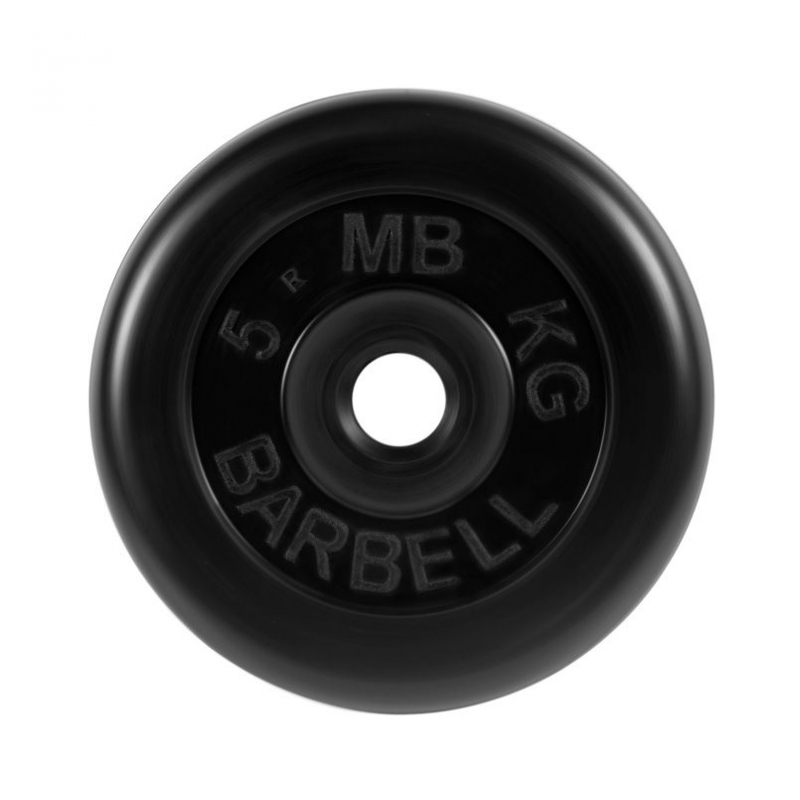 Диск обрезиненный "Стандарт" 5 кг 31 мм черный MB Barbell MB-PltB31-5