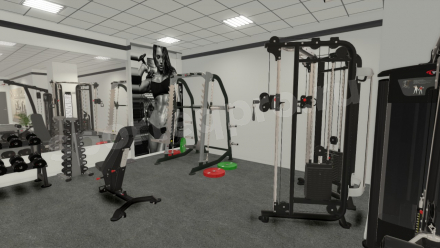 Расстановка зала тренажерного на 100 кв.м.