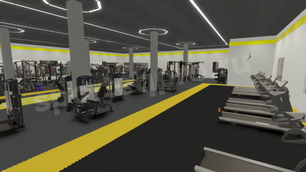 Расстановка тренажерного зала на 1400 кв.м.