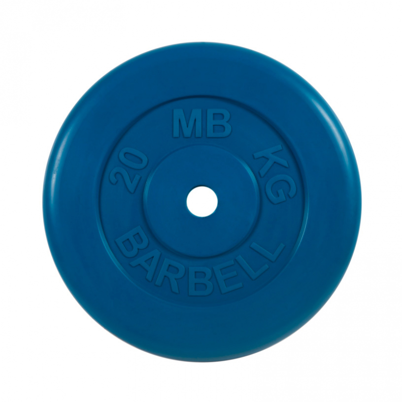 Диск обрезиненный "Стандарт" 20 кг 31 мм синий MB Barbell MB-PltC31-20