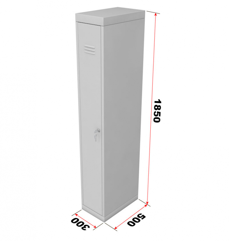 Шкаф для раздевалок металлический однодверный, ширина 30 см ГТ-701