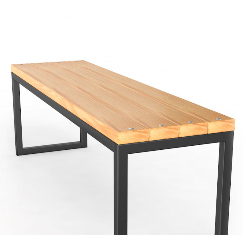 Уличная скамейка без спинки "Прямоугольник", длина 3000 мм ГТ-511