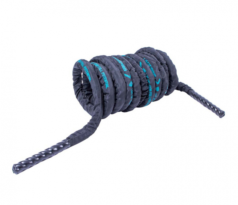 Канат LIVEPRO Covered Battle Rope 3,8 см х 12 м, черный/синий