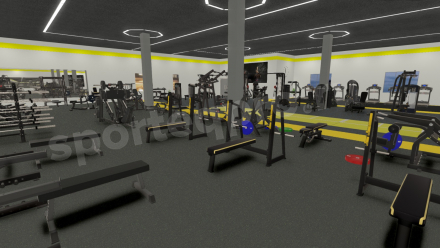 Расстановка тренажерного зала на 1400 кв.м.