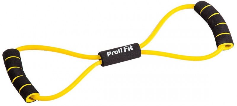 Эспандер трубчатый PROFI-FIT, восьмерка, желтый, сопротивление слабое 3,5 кг