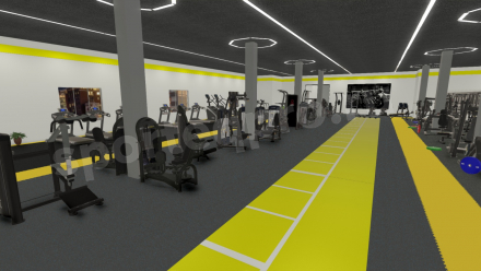 Расстановка тренажерного зала на 1400 кв.м.