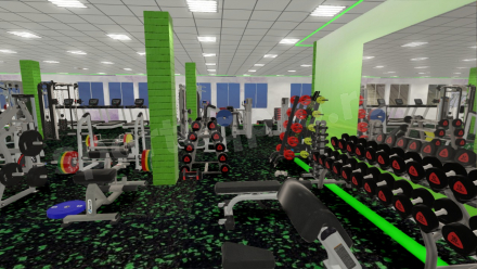 Расстановка зала тренажерного на 320 кв.м.