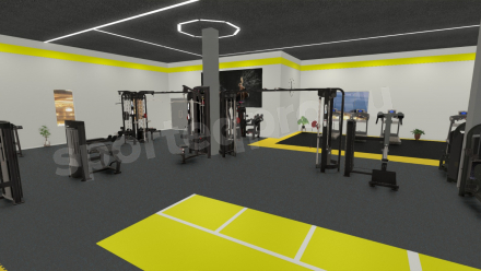 Расстановка тренажерного зала на 1400 кв.м.