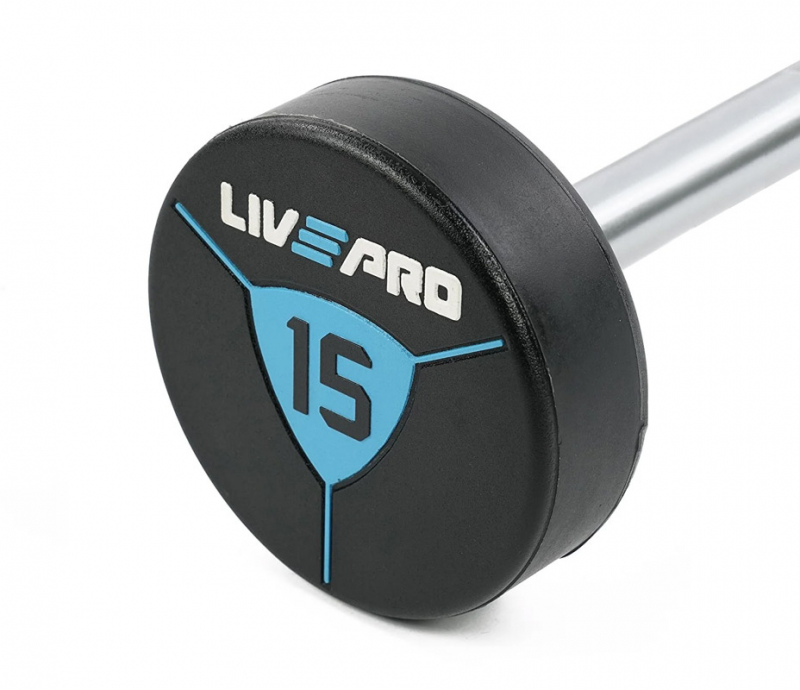 Штанга в уретане LIVEPRO Urethane Barbell 25 кг, черный/синий