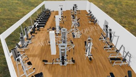3D-расстановка фитнес-клуба на 250 кв.м.