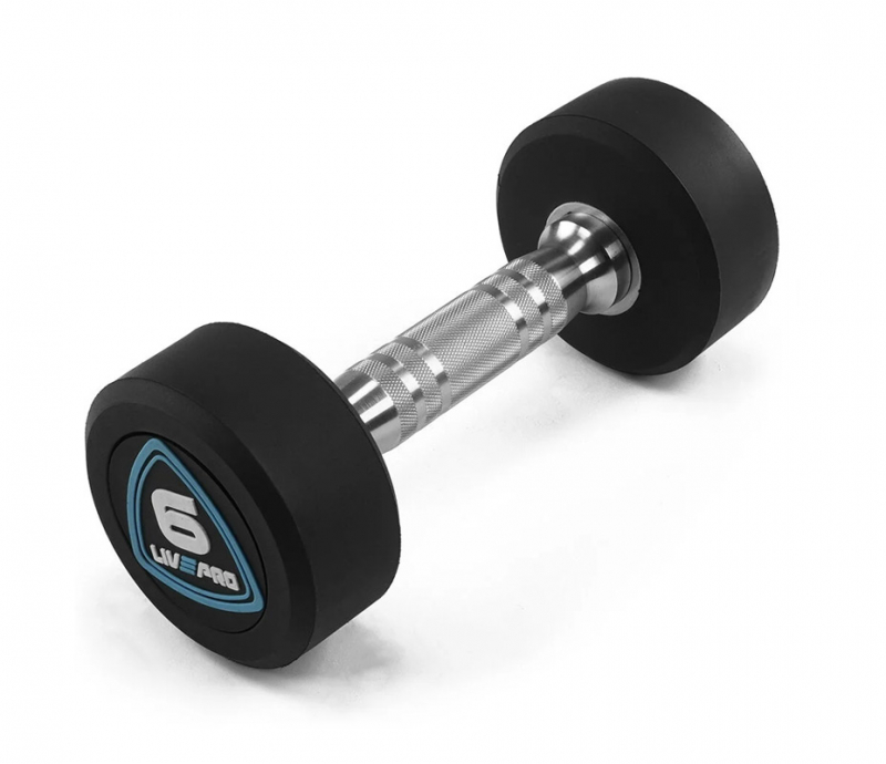 Гантели в уретане LIVEPRO Studio Dumbbells 6 кг, черный/синий