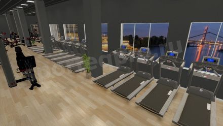 3D-расстановка фитнес-клуба на 1000 кв.м.