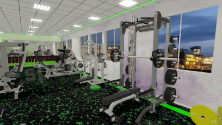 Расстановка зала тренажерного на 320 кв.м.