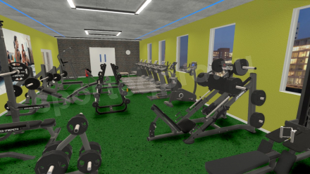 3D расстановка спортивного зала 246 кв.м.