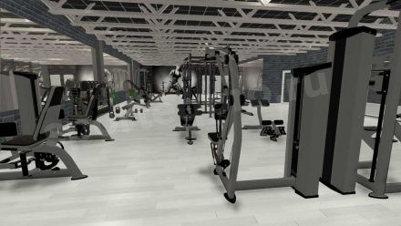 3D визуализация фитнес-клуба площадью 500 кв. м.