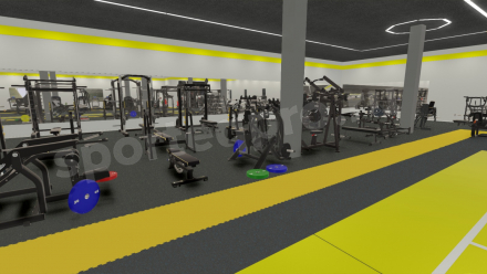 Расстановка тренажерного зала на 1400 кв.м.