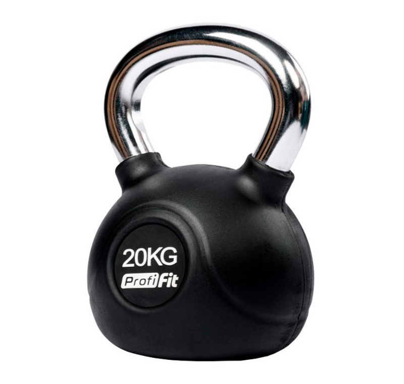 Гиря 20 кг обрезиненная с хромированной ручкой ЗС-172