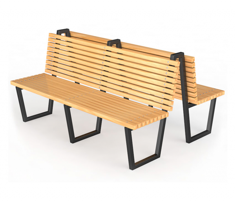 Уличная скамейка со спинкой "Близнецы", длина 1500 мм ГТ-538