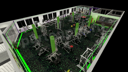 Расстановка зала тренажерного на 320 кв.м.