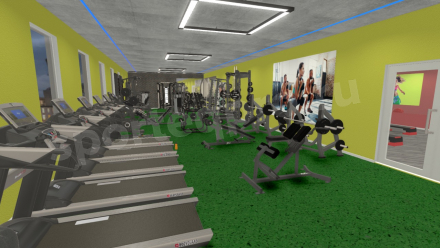 3D расстановка спортивного зала 246 кв.м.