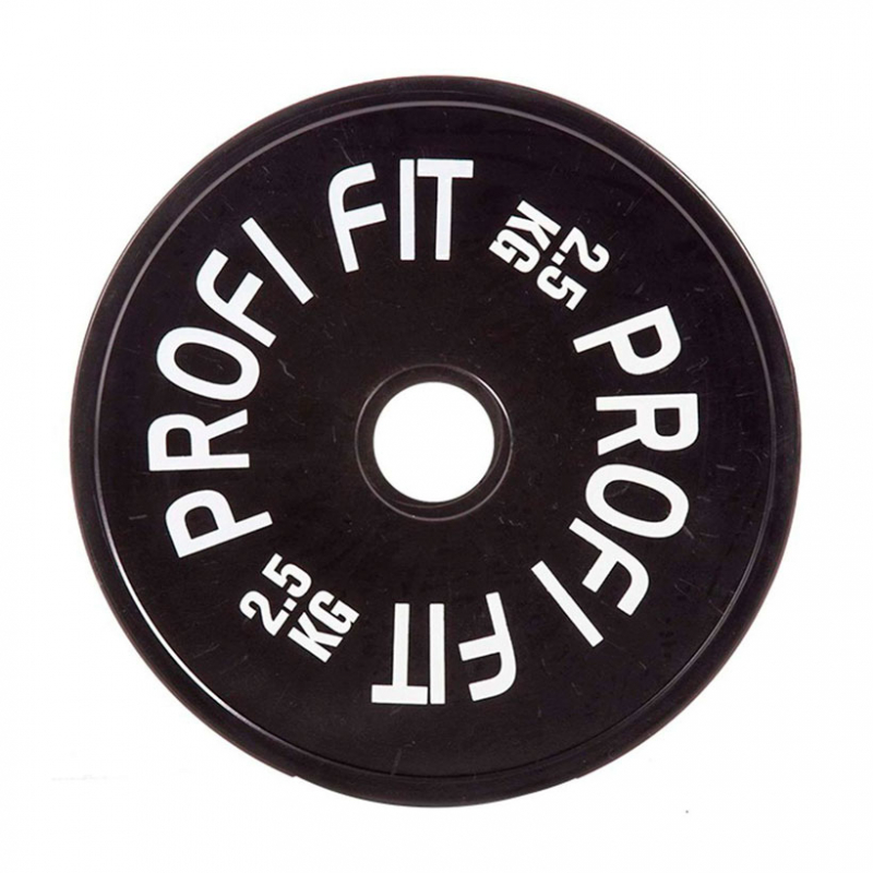 Диск для штанги 2,5 кг 51 мм каучуковый черный PROFI-FIT