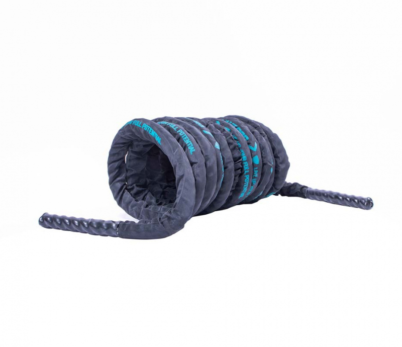 Канат LIVEPRO Covered Battle Rope 3,8 см х 9 м, черный/синий