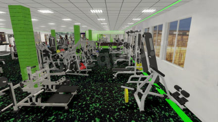 3D-расстановка тренажеров на 370 кв.м.