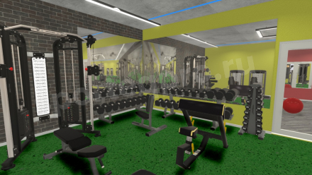3D расстановка спортивного зала 246 кв.м.