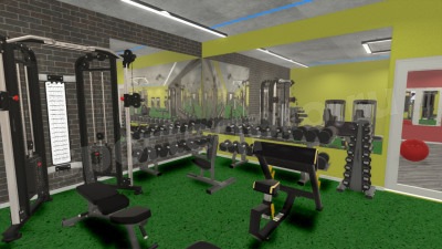 3D расстановка спортивного зала 246 кв.м.