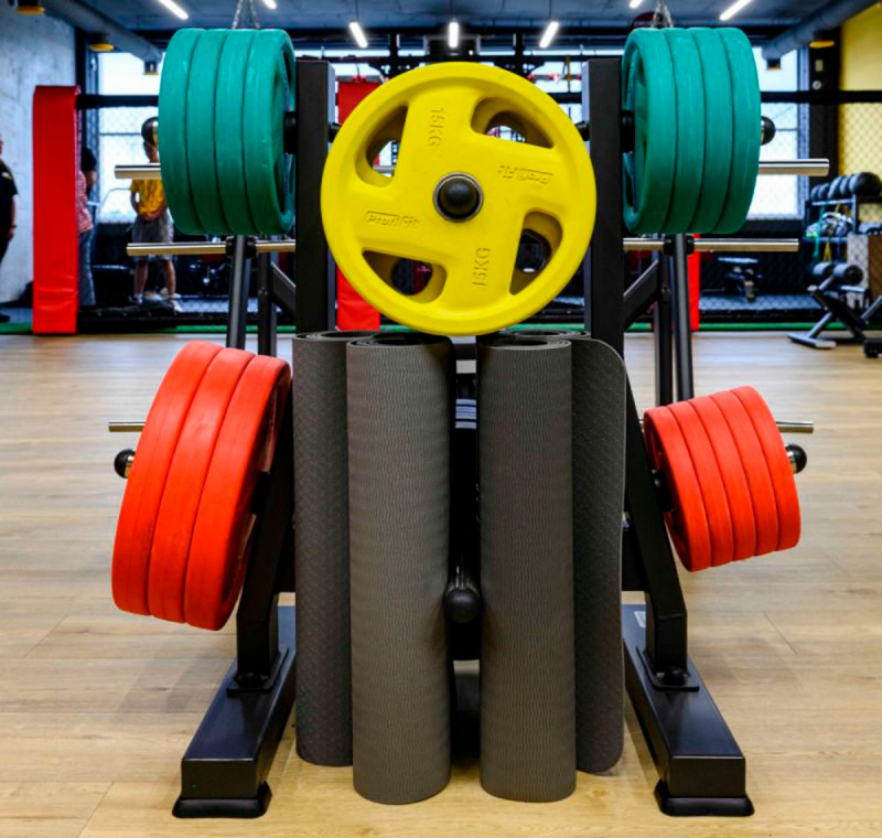 Диск для штанги обрезиненный 25 кг 51 мм красный ЗС-755