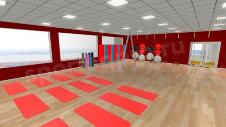 3D визуализация фитнес-клуба площадью 900 кв. м.