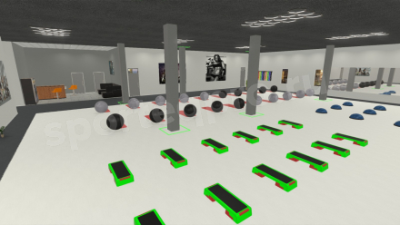 Расстановка тренажерного зала на 1400 кв.м.