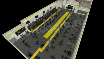 Расстановка тренажерного зала на 1400 кв.м.