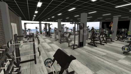 3D визуализация фитнес-клуба площадью 290 кв. м.